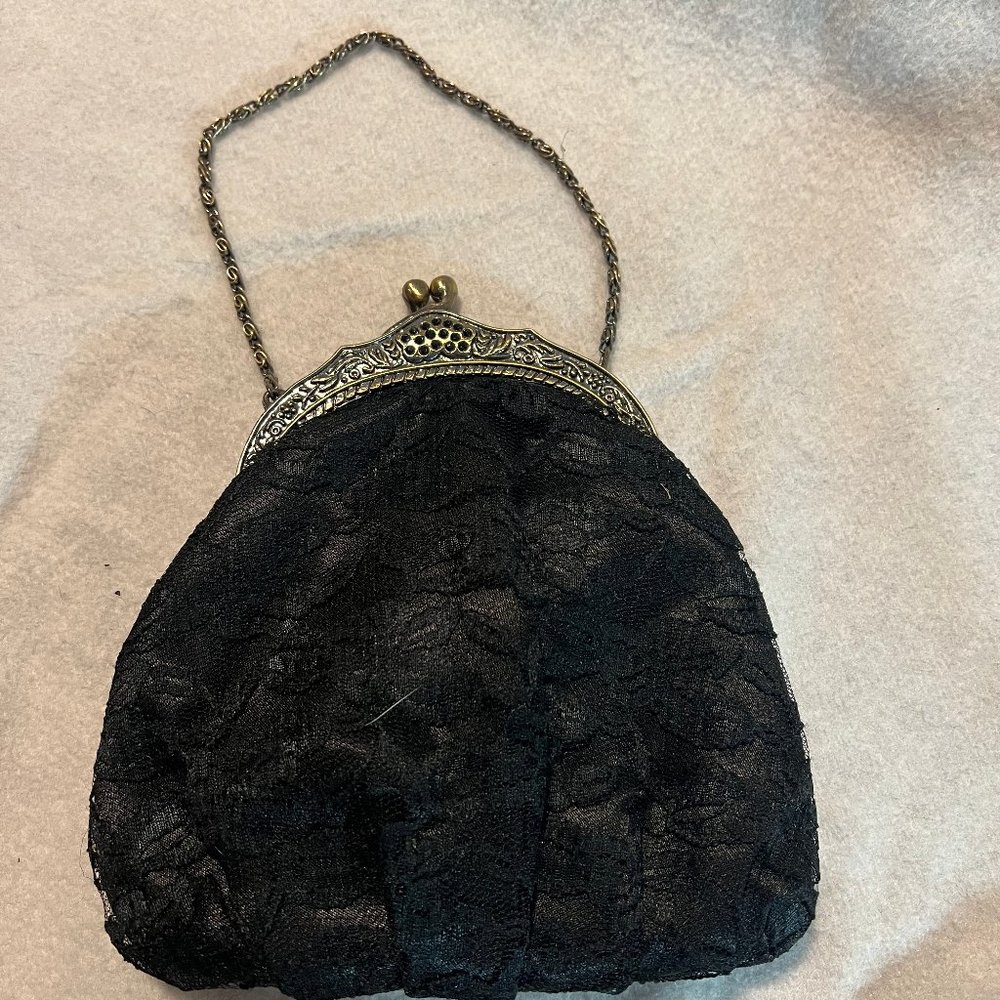 Black Lace Evening Bag